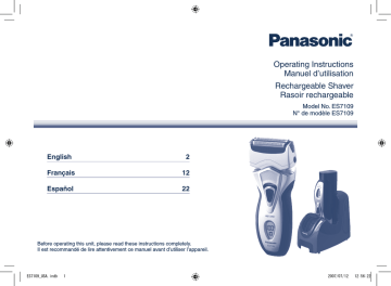 Panasonic ES7109 Operating instructions Panasonic ES7109 Operating instructions