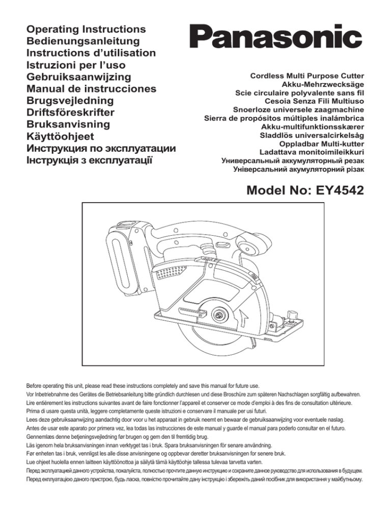 Panasonic EY4542 User manual Panasonic EY4542 User manual