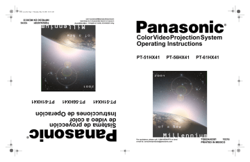 Panasonic PT 51HX41 Projection Television User Manual Panasonic PT 51HX41 Projection Television User Manual