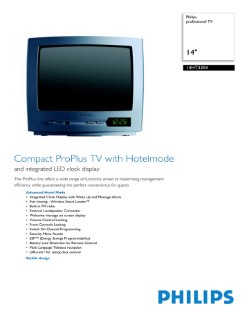 Philips 14HT3304 CRT Television User Manual Philips 14HT3304 CRT Television User Manual