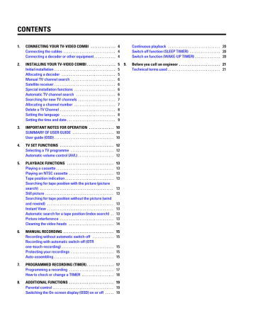 Philips 14PV100/07 TV VCR Combo User Manual | Manualzz Philips 14PV100/07 TV VCR Combo User Manual | Manualzz