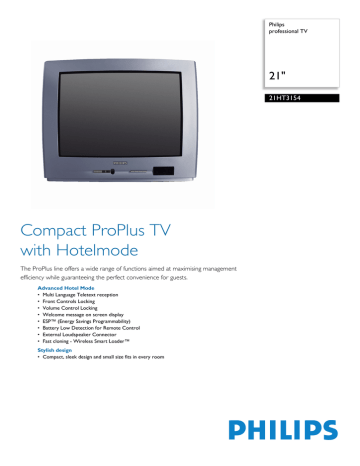 Philips 21HT3154/05 CRT Television User Manual Philips 21HT3154/05 CRT Television User Manual