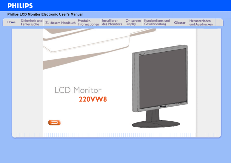 Philips 220VW8FB/00 User manual Philips 220VW8FB/00 User manual