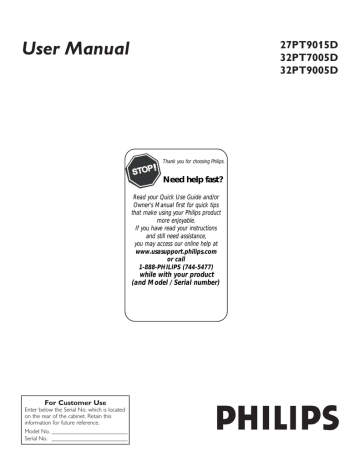 Philips 27PT9015D/37 User manual | Manualzz Philips 27PT9015D/37 User manual | Manualzz