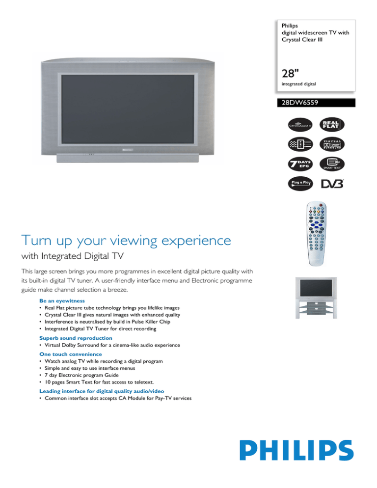 Philips 28DW6559 CRT Television User Manual Philips 28DW6559 CRT Television User Manual