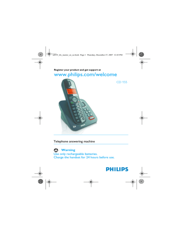 Philips CD 155 Telephone User Manual Philips CD 155 Telephone User Manual