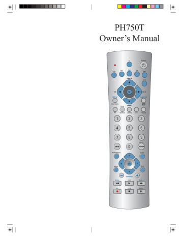 Philips ph750T Universal Remote Owner`s manual | Manualzz Philips ph750T Universal Remote Owner`s manual | Manualzz