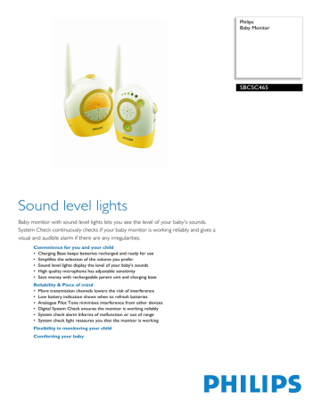 Philips SBCSC465 Baby Monitor User Manual Philips SBCSC465 Baby Monitor User Manual