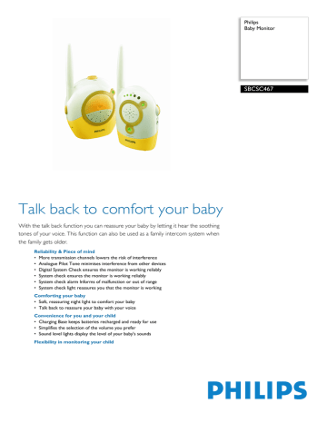 Philips SBCSC467 Baby Monitor User Manual Philips SBCSC467 Baby Monitor User Manual