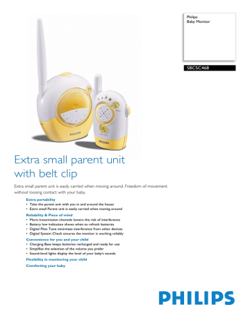 Philips SBCSC468 Baby Monitor User Manual Philips SBCSC468 Baby Monitor User Manual