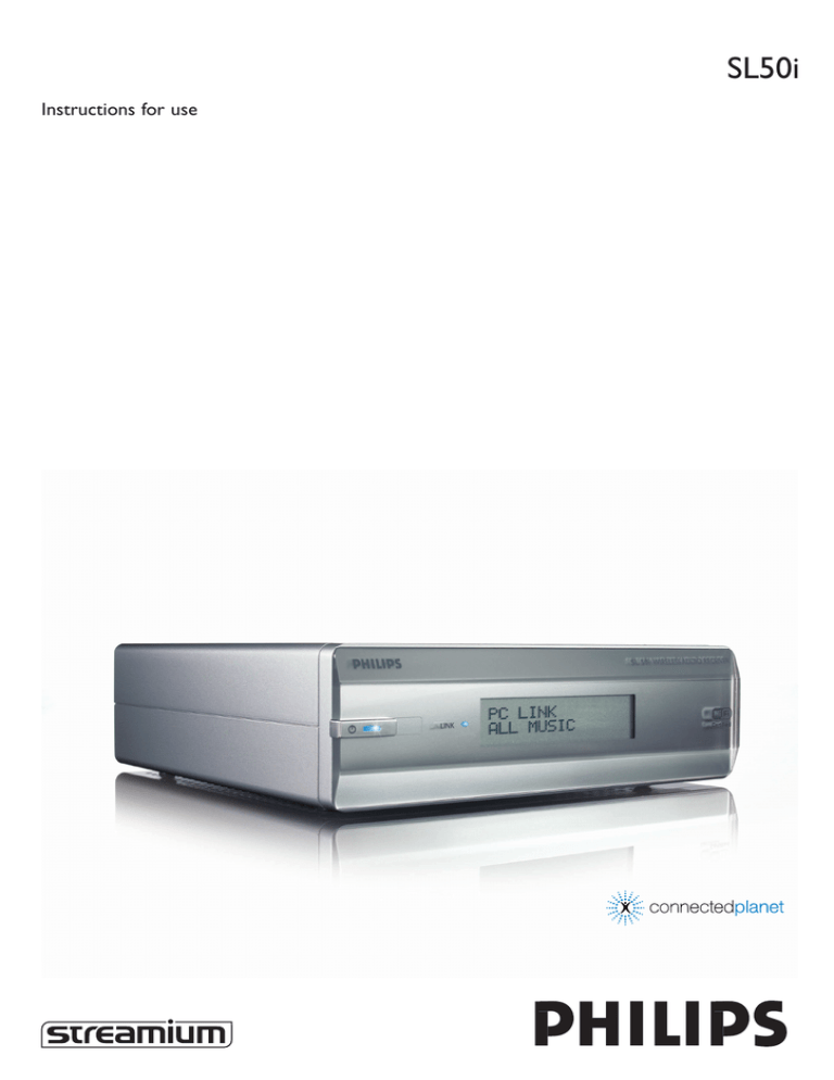 Philips SL50I/37 User manual Philips SL50I/37 User manual