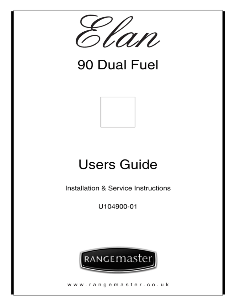 Rangemaster 90 Range User Manual Rangemaster 90 Range User Manual