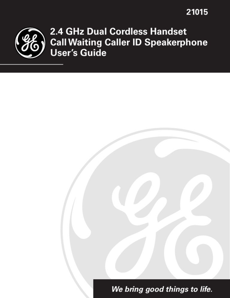 RCA 21015 Cordless Telephone User Manual RCA 21015 Cordless Telephone User Manual