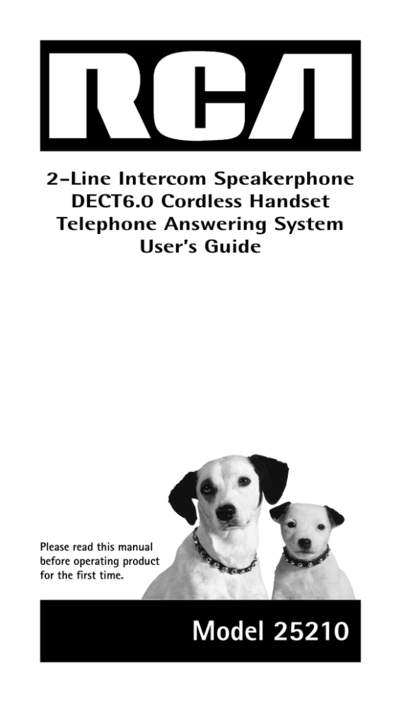 RCA 25210 Conference Phone User Manual RCA 25210 Conference Phone User Manual