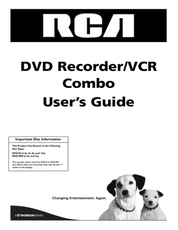 RCA DVD Recorder/VCR Combo DVD VCR Combo User`s guide | Manualzz RCA DVD Recorder/VCR Combo DVD VCR Combo User`s guide | Manualzz