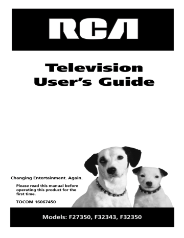 RCA F27350 Flat Panel Television User`s guide | Manualzz