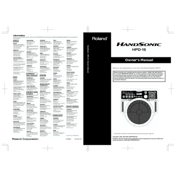 Roland HPD-15 Turntable User Manual | Manualzz