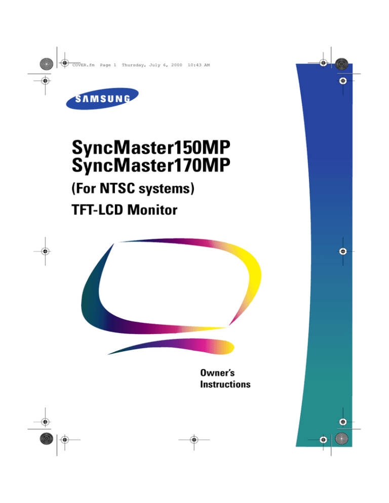 Samsung 150MP, 170MP User manual Samsung 150MP, 170MP User manual