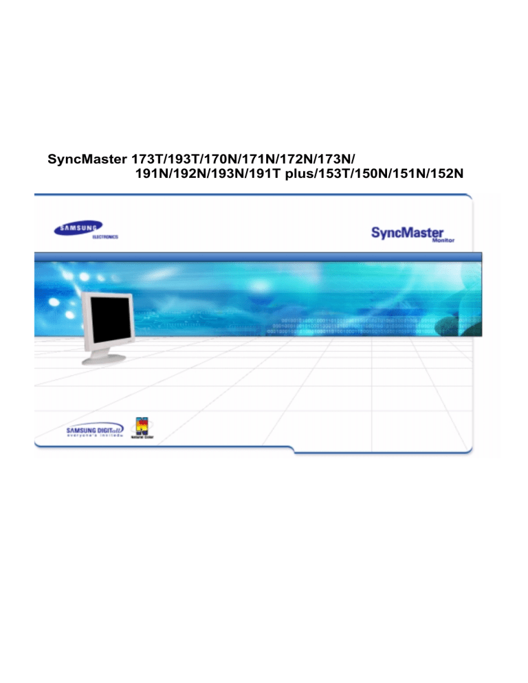 Samsung 150N, 173T, 151N User manual Samsung 150N, 173T, 151N User manual