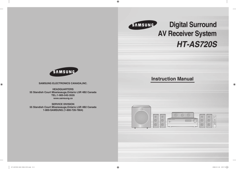Samsung HT-AS720 User manual Samsung HT-AS720 User manual