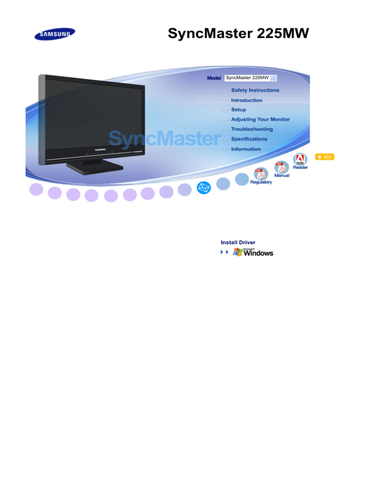 Samsung 225MW User manual Samsung 225MW User manual