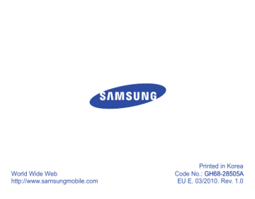 Samsung WEP570, BWEP570 User manual Samsung WEP570, BWEP570 User manual
