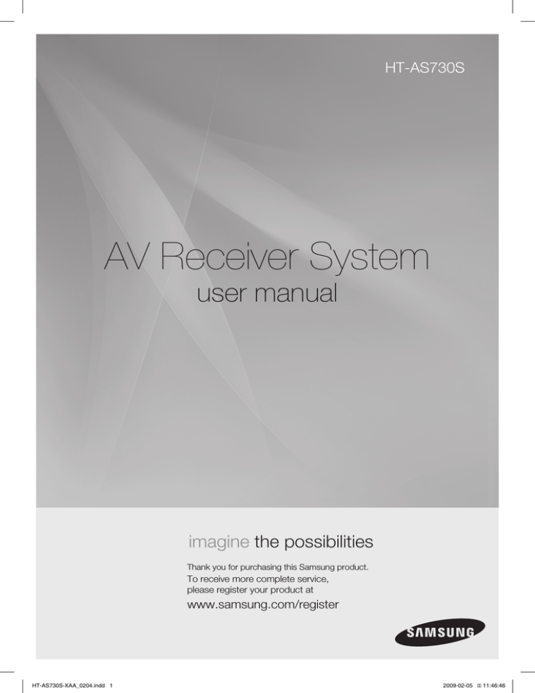 Samsung HT-AS730S User manual Samsung HT-AS730S User manual