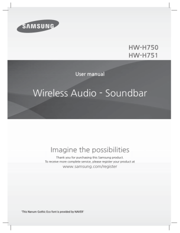 Samsung HW-H750/ZA Speaker System User Manual Samsung HW-H750/ZA Speaker System User Manual