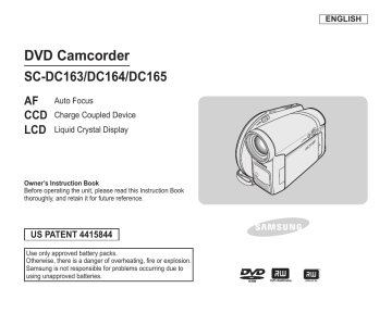 Samsung SC-DC165, SC-DC163, SC-DC164 Operating instructions Samsung SC-DC165, SC-DC163, SC-DC164 Operating instructions