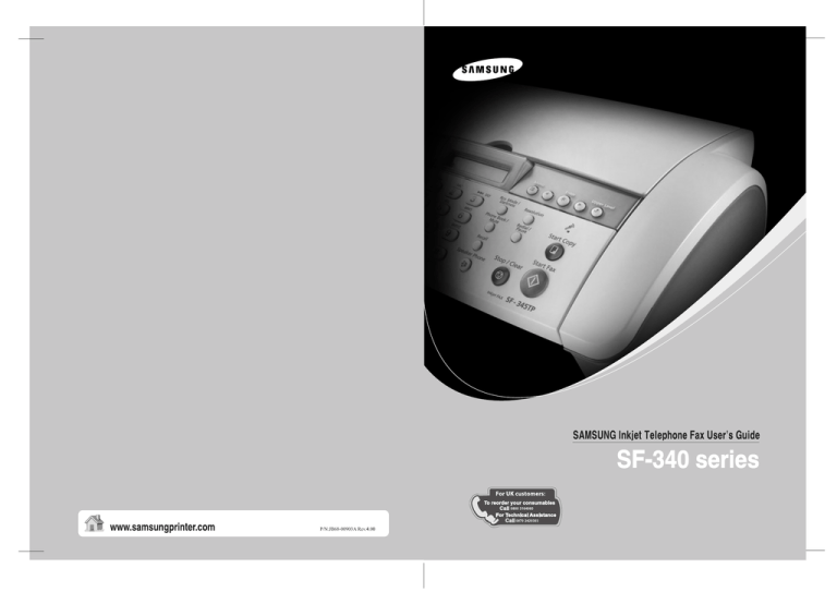 Samsung SF-340 Series Fax Machine User Manual Samsung SF-340 Series Fax Machine User Manual