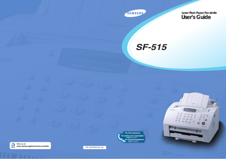 Samsung SF-515 Fax Machine User Manual Samsung SF-515 Fax Machine User Manual