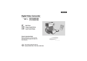 Samsung VP D 130 i Camcorder User Manual Samsung VP D 130 i Camcorder User Manual