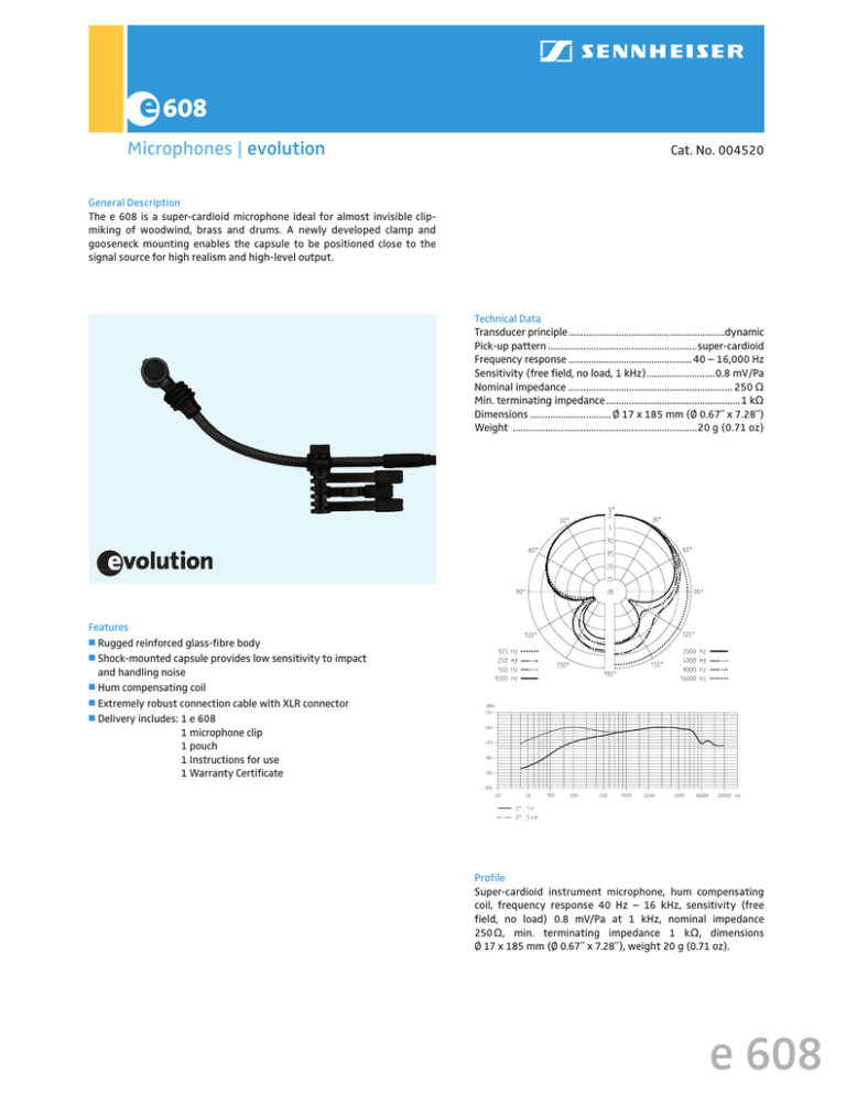 Sennheiser 004520 Microphone User Manual Sennheiser 004520 Microphone User Manual