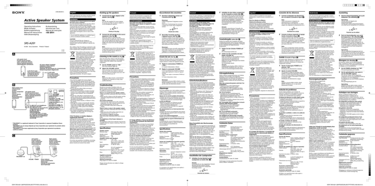 Sony SRS-A201 User manual Sony SRS-A201 User manual