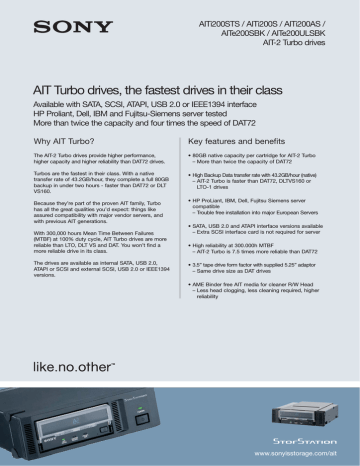 Sony AITi200STS Network Card User Manual Sony AITi200STS Network Card User Manual