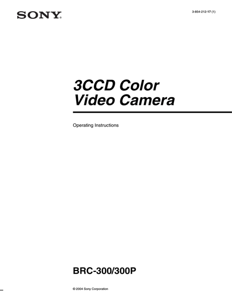 Sony BRC-300 User manual Sony BRC-300 User manual