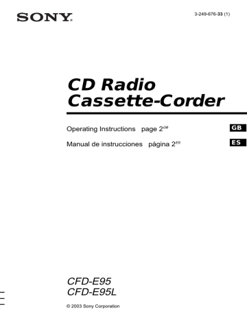 Sony CFD-E95L User manual | Manualzz Sony CFD-E95L User manual | Manualzz