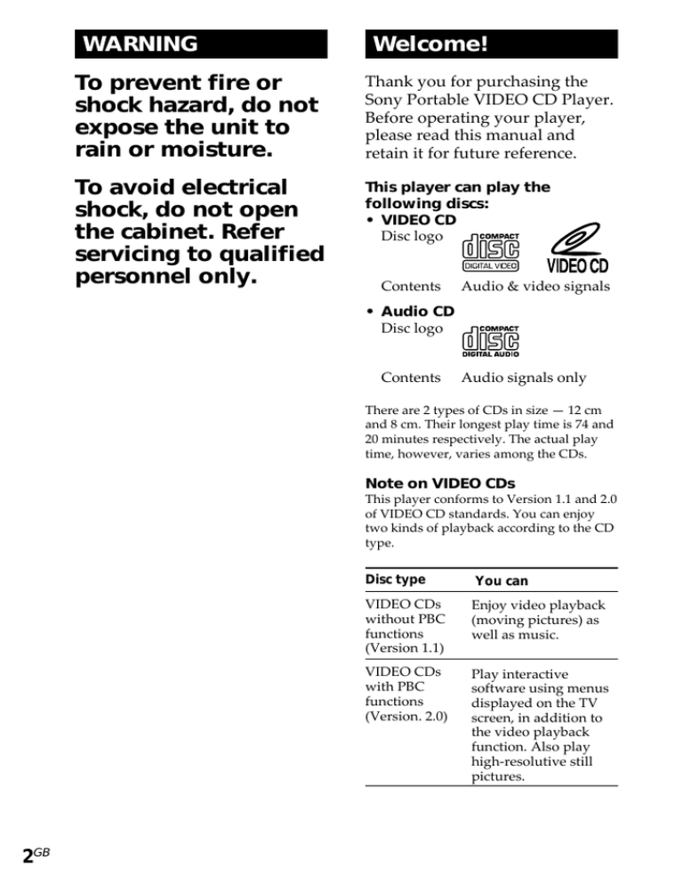Sony D-V55 User manual Sony D-V55 User manual