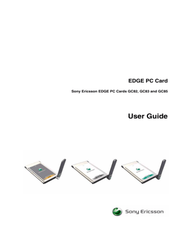 Sony Ericsson GC82 Network Card User Manual Sony Ericsson GC82 Network Card User Manual