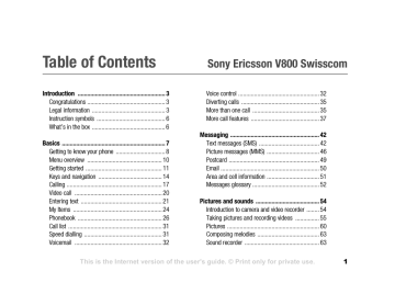 Sony Ericsson V800 Telephone User Manual Sony Ericsson V800 Telephone User Manual