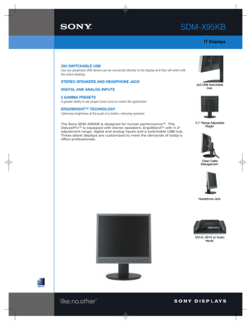 Sony PFM 42X1 Flat Panel Television User Manual Sony PFM 42X1 Flat Panel Television User Manual