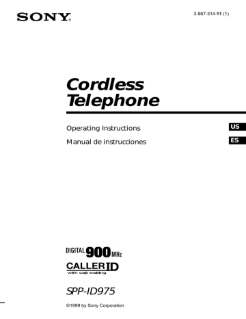 Sony SPP-ID975 Cordless Telephone User Manual Sony SPP-ID975 Cordless Telephone User Manual