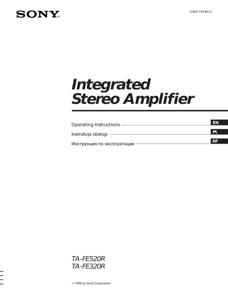 Sony TA-FE520R, TA-FE320R User manual Sony TA-FE520R, TA-FE320R User manual