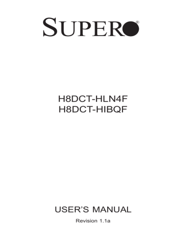 SUPER MICRO Computer H8DCT-HLN4F Computer Hardware User Manual | Manualzz