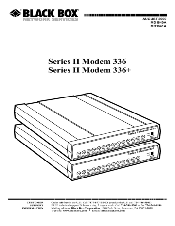 Upgrading the Series II Modem’s Firmware. Black Box MD1641A, MD1640A | Manualzz