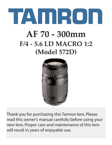 Tamron AF275N-700 User manual Tamron AF275N-700 User manual