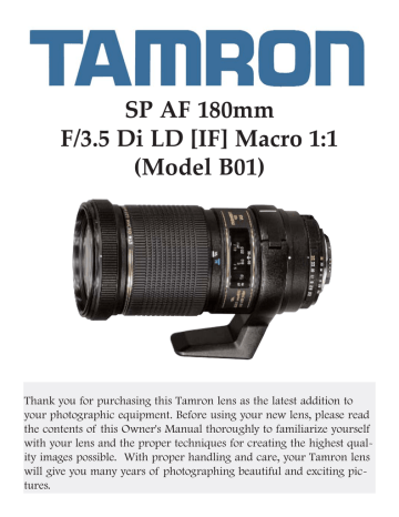 Tamron AFB01C700 Camera Lens User Manual Tamron AFB01C700 Camera Lens User Manual
