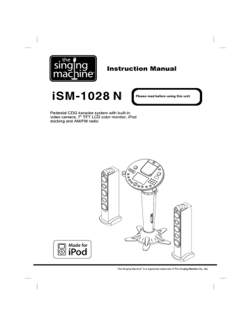 The Singing Machine ism-1028 N Karaoke Machine User Manual | Manualzz