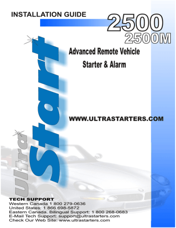 Ultra Start 2500 Automobile Alarm User Manual | Manualzz