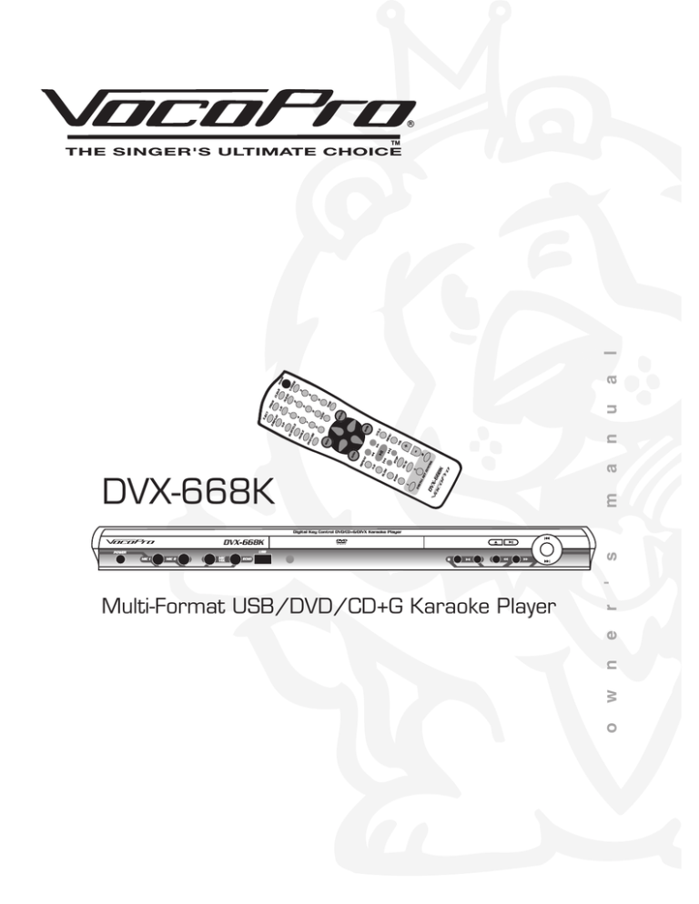 VocoPro DVX-668K, DVX668K User manual VocoPro DVX-668K, DVX668K User manual